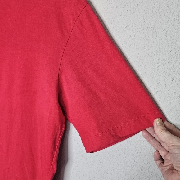 Roundtree & Yorke Red V Neck Short Sleeve T Shirt Mens Unisex Size‎ M Medium - Picture 3 of 6